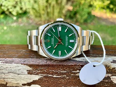 rolex oyster perpetual green for sale